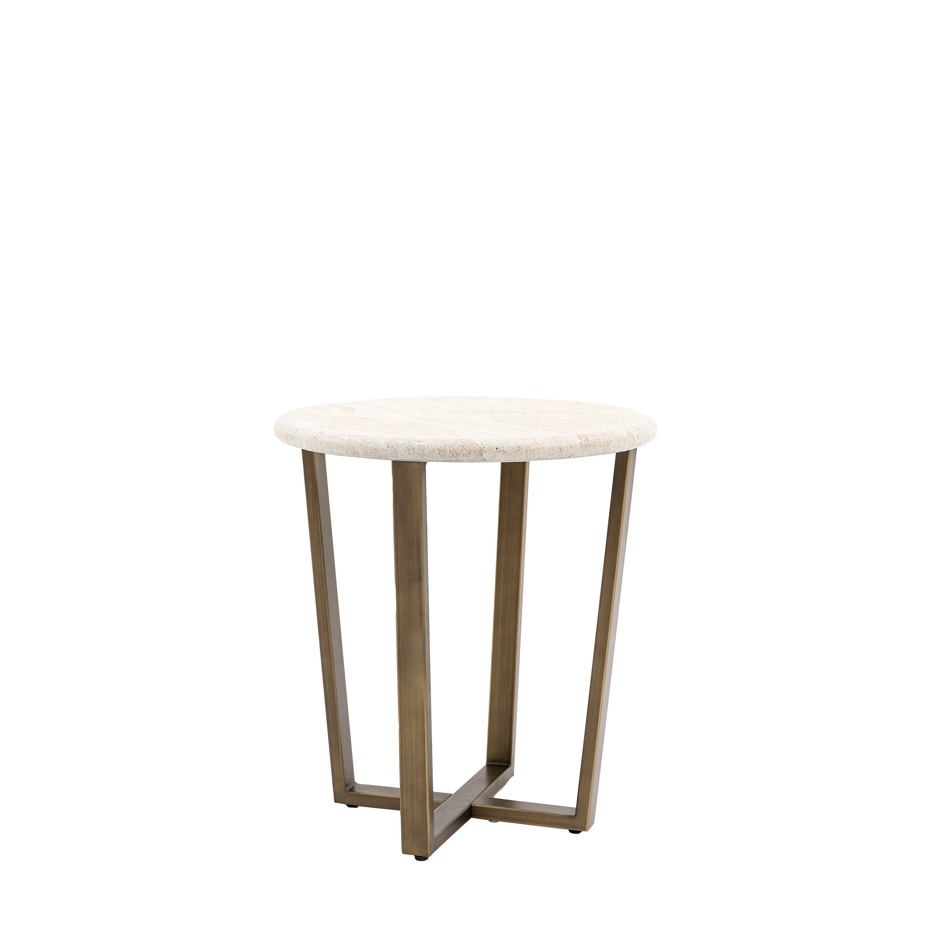 Annecy Bronze & White Concrete Round Side Table